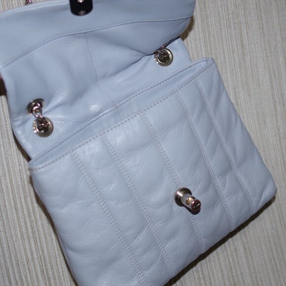 TED BAKER Leather AYALINA Quilted Puffer Small Shoulder blue gray crossbody Bag - Picture 10 of 10